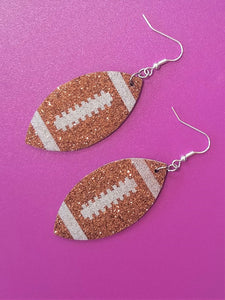Shimmery Football Earrings
